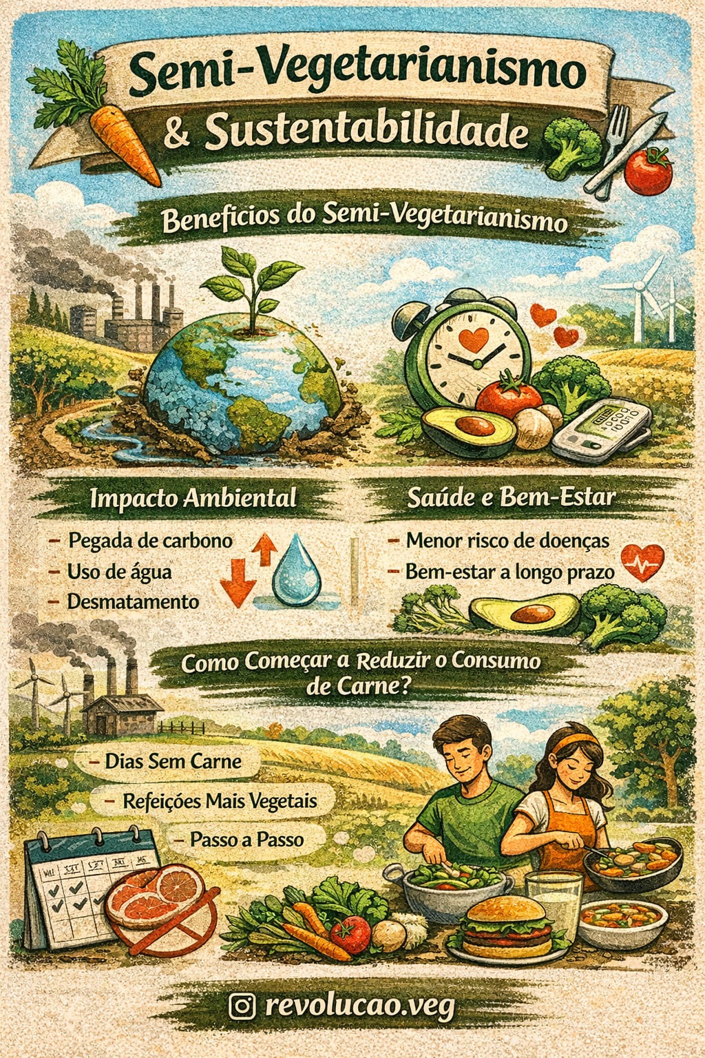 O que é semi-vegetarianismo e como ele contribui para a sustentabilidade?